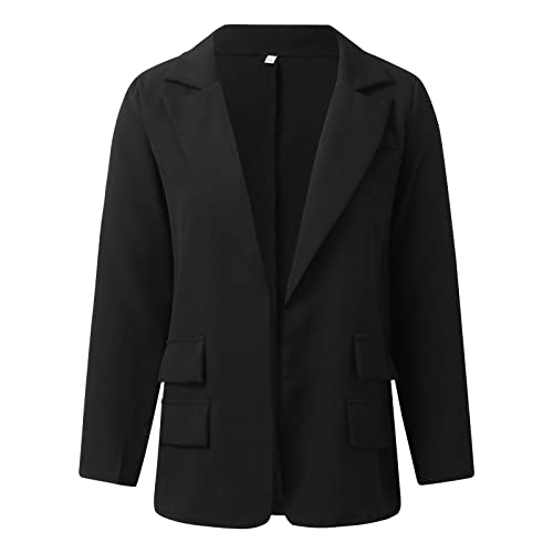 Womens Long Sleeve Autumn Winter Fashion Print Small Blazer Womens Winter Coats (Black, M) #TOP1