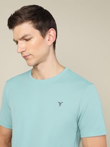 Image of TECHNOSPORT Men's Slim Fit Polyester Activewear Sports T-Shirt with Moisture-Wicking Comfort for Workout, Running & Gym