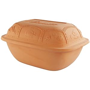 Eurita Clay Roaster, Non-Stick Dutch Oven, Healthy Clay Pot Cooking, With Free Recipe Guide, 7 Quarts