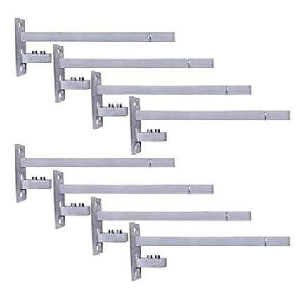 BR Hardware Adjustable Stainless Steel F Type Glass Shelf Bracket Square for 6mm/ 8mm/ 10mm/ 12mm Glass Size10''- (Pack of 2 Pieces) (12 inch, 4)