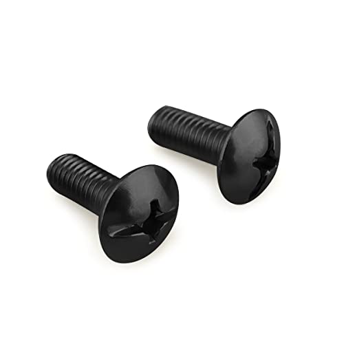 Image of Rely⇒VP INDUSTRIES (Pcs-25) M6x12 mm Truss Phillips Head Screw Mild Steel in Black Zinc | Truss Head Screws,Fully Thread,Machine Thread