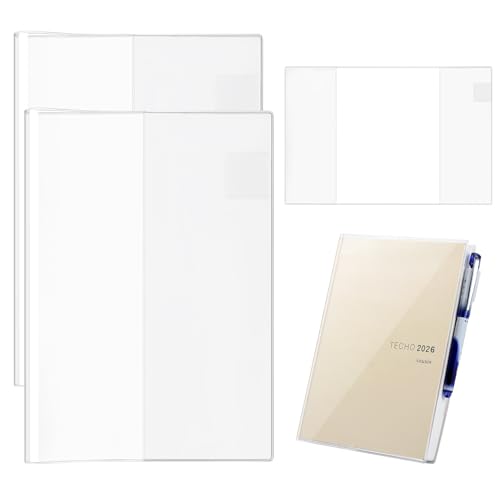 A5 Clear Planner Cover Fits for Hobonichi Techo Cousin 2026 A5 Compatible with Midori Protector for Stalogy Notebooks (2-Pack)
