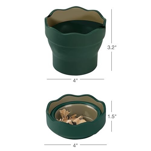 Faber-Castell Art & Graphic Clic&Go Water Cup, Dark Green, Single, Art, Craft, Drawing, Painting, Sketching, Home, School, University, Colouring
