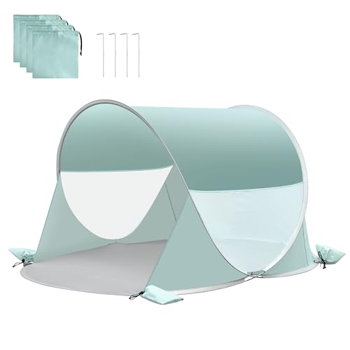 ISILER Pop Up Beach Tent, Portable Outdoor Shade Tent, UPF 50+ Beach Shelter, 78×47×35 Inches Easy Setup Windproof Waterproof Canopy