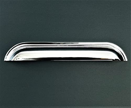 Sets of 6 Cup Handles &/or Knobs for Kitchen cabinets Shell Handles for Drawers Polished Chrome Fittings by FFF (128mm Between fixings) - Image 4