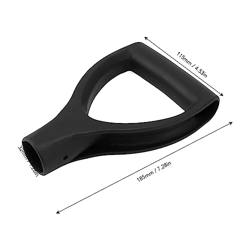 Ersatz Schneeschaufel D Griff, 32mm Innendurchmesser Kunststoff Spaten Schaufel Griff Handschutz Griff für Graben, Rechenwerkzeug(Schwarz)