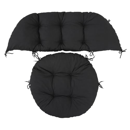 PATIO Hängesessel Kissen 2tlg. Auflage für Hängeschaukel Hängestuhl mit Schnüren gesteppt Inndoor & Outdoor