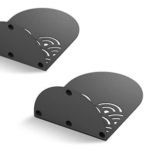 QiMing Ukiyoe Auspicious Clouds Bookends for Books,1 Pair Metal Wavy Pattern Book Holders for Office Shelves Adults & Kids Gift(Black)