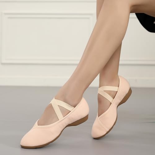 AOQUNFS Women’s Latin Dance Shoes Close Toe Ballroom Dance Practice Performance Shoes,Model XMY-JCD4