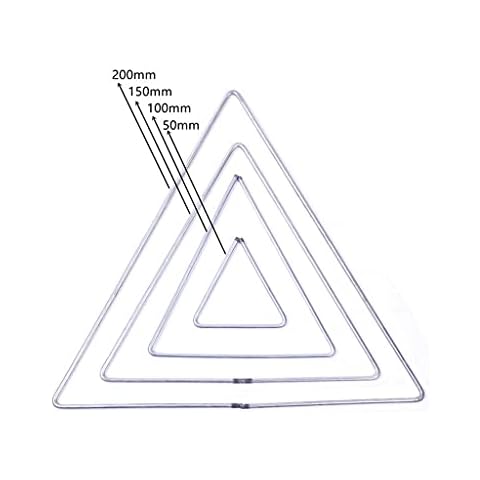 ERUYN 4PCS Craft Metal Star Moon Square Triangle Heart Shaped Rings Metal Hoops for Dream Catcher 4 Sizes 5cm/10cm/15cm/20cm Triangle Cover