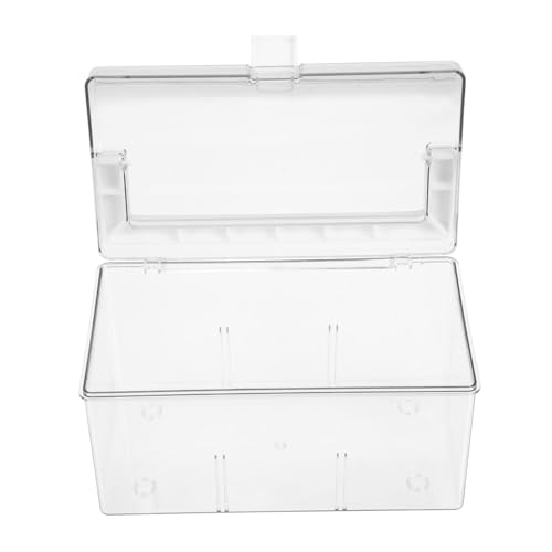 Image of Cabilock Transparent Portable Medicine Box with Handle Family First Aid Kit Organizer for Travel Camping Home Emergency Storage Lightweight Clear Plastic Carry Case 8.11X4.52X4.52In