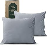 LYMA Bedding Kissenbezug 80x80 cm 2er Set, Oeko TEX Zertifiziert, Atmungsaktiv Doppelt Gebürsteter Nanoplus Stoff Kissenschoner, Premium Superweicher Kissenbezüge (Licht Grau, 80x80 cm)