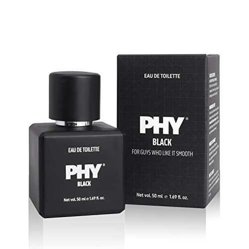 Image of Phy Black Eau de Toilette (EDT) | Luxury that's light on your pocket | An exquisite fragrance combining rich Indian Oud & spicy Sichuan Pepper | Long lasting fragrance, Premium perfume for men, 50 ml