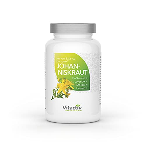 JOHANNISKRAUT Nerven Balance Complex hochdosierte Kapseln für Psyche, Nerven, Schlaf & Entspannung, 60 Stück Cover
