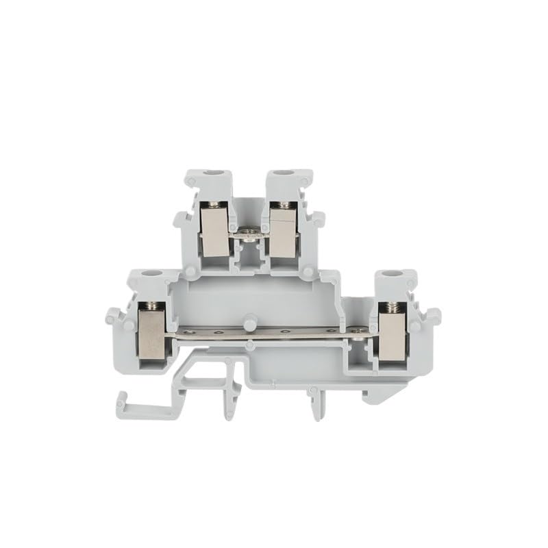 10 MBKKB-2.5 Screw Double-Deck DIN Rail Terminal Blocks, 2.5 mm² Wire Connector, Straight 2-Deck MBKKB2.5(MBKKB2.5-Gray)