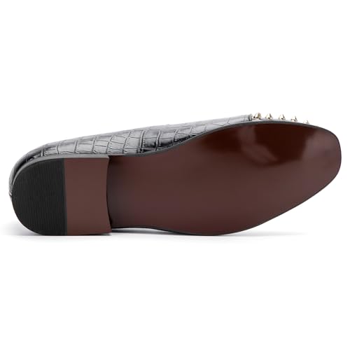 Image of Meijiana Mens Velvet Loafers Dress Shoes with Metal Embellishments Party Luxury Loafer Shoes