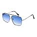 FEISEDY Sunglasses, Fashion Square Pilot Sunglasses, Vintage Metal Gradient Glasses for Men and Women, B4104