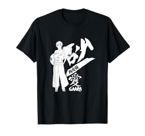 Image of Naruto Shippuden Gaara Standing with Kanji Anime T-Shirt