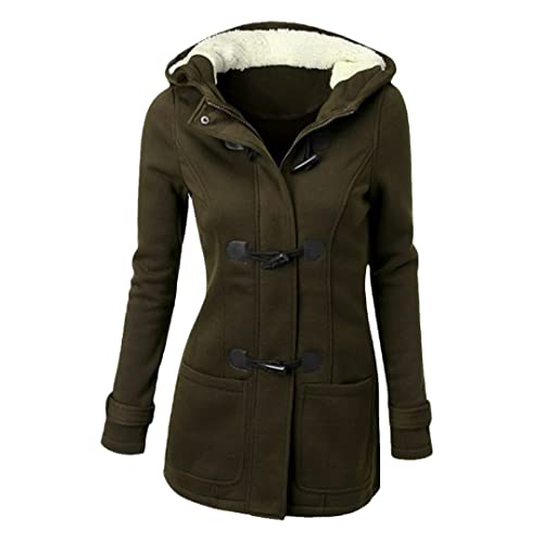 Parkas d'hiver en coton pour femme manteau long gris chaud avec boutons 5XL
