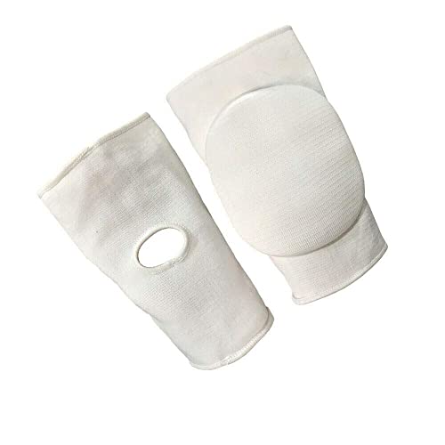 TMA MMA Knee Pads Caps Protector Brace Support volleyball Guards Muay Thai (X-Small, White)