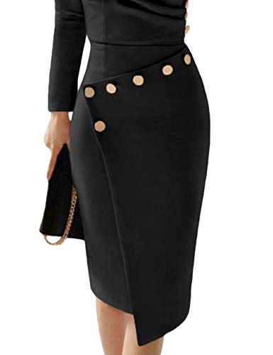 Lrady Women's Deep V Neck Casual Work Bodycon Cocktail Party Pencil Midi Dress3