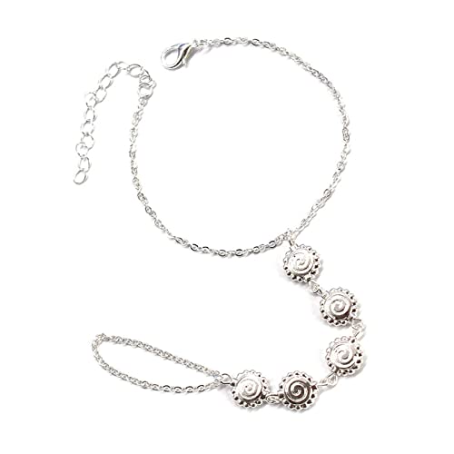 Bracelet argent femme fleur spirale, une idée cadeau poétique pour célébrer un moment unique