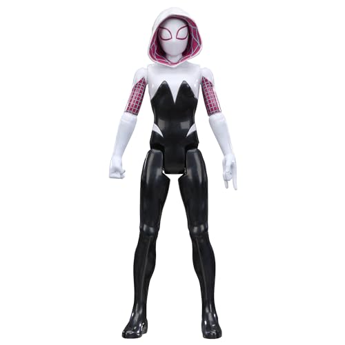 Marvel Spider-Man Titan Series Ghost-Spider Action Figure, 30-cm-scale (12 Inch) Super Hero Toys for Children Ages 4+, Black, White, Pink
