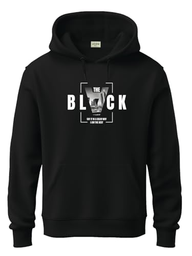 Image of ADRO Mens Graphic Hoodie | Regular Fit 320 GSM Cotton Hoody | Hoodies /Sweatshirt for Men | Soft Brushed Fleece Fabric