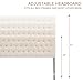 Huatean Home Tufted Upholstered Headboard Queen Size, Solid Wood Head Board with Durable Metal Legs, Adjustable Height Bed headboard from 37” to 51” Fabric Headboard in Modern Button Design, Beige