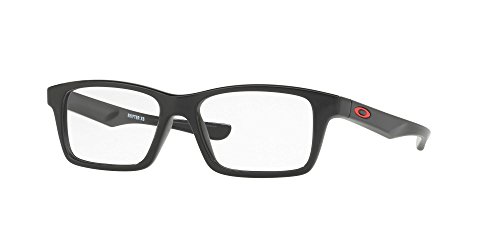 Oakley Oy8001 Shifter Xs Armação quadrada para óculos de grau, Tinta preta polida/lente de demonstração, 48 mm