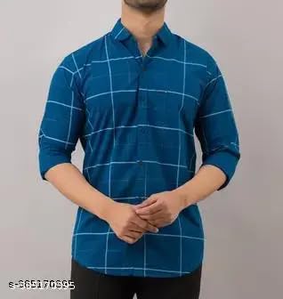 Image of Men's Cotton Casual Shirt, Brown, Full Sleeves, Regular Fit