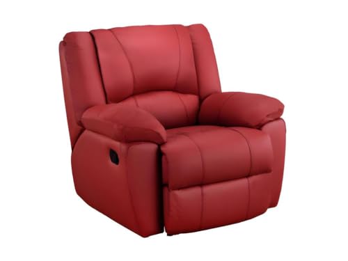 Vente-unique-Relaxsessel Fernsehsessel - Leder - Rot - Aroma – Bild 8