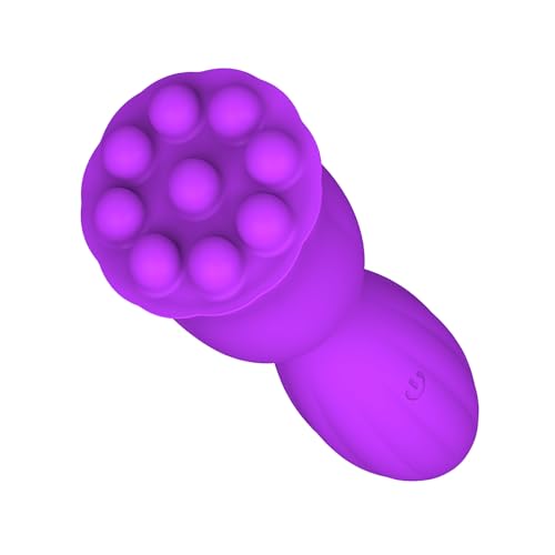 OJEKAI Mini Handheld Massager, Waterproof Soft Silicone, for Shoulder, Back, Neck, Face, Head & Full Body Muscle Relief, USB Rechargeable, 10 Adjustable Speed Modes, Purple