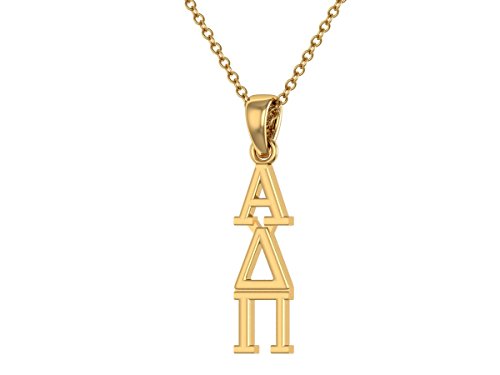 Alpha Delta Pi Vertical Yellow Gold Plated Sterling Silver with 18
