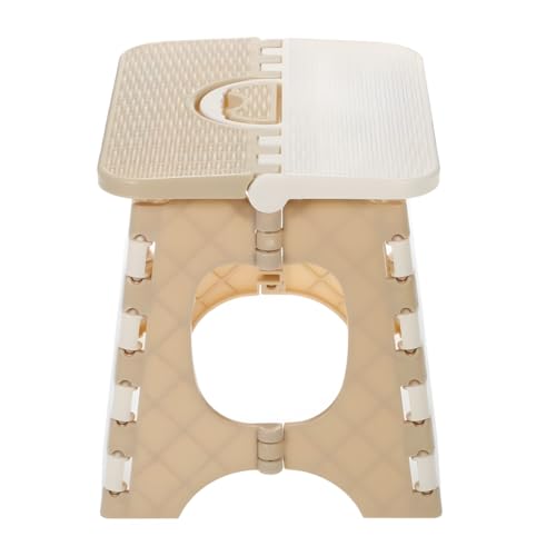 Image of Slim Portable Folding Stool Lightweight Non-Slip Plastic Step Stool with Carry Handle - Foldable, Portable & Space-Saving Design