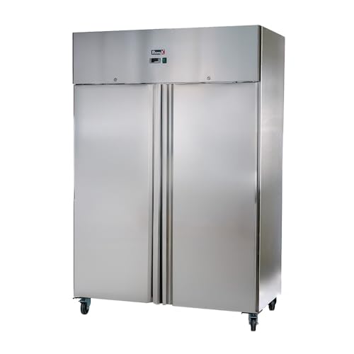 ROMUX® Armario Refrigerado de 2 Puertas de 134 cm Refrigeración Ventilada | Armario Frigorífico Acero Inoxidable Capacidad 1065L-6 Estantes y 750W | Hostelería, Restaurantes y Bares