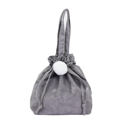 Siffler B155 Drawstring Shoulder Bag, Miffy Corduroy, Women's, Face Gray