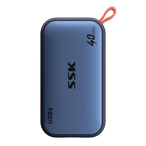 SSK 1TB USB4 SSD External Hard Drive 40Gbps, External SSD for Thunderbolt 4 up to 4000MB/s, Portable Solid State Drives for iPhone 15/16/17 Pro, Mac, Laptop, Phone OTG, with LED Indicator