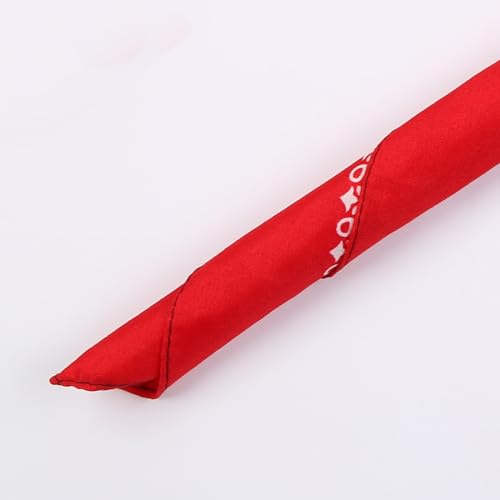 Hip Hop Contrast Color Biker Bandana with Waist Wallet Chain Pants Belt, app. 55x55cm(21.65x21.65in), Red Black3