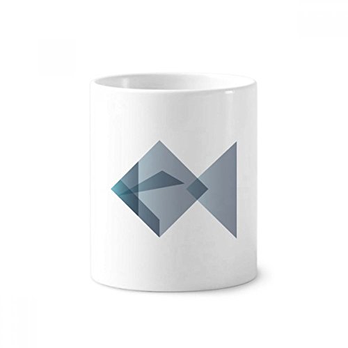 Poisson origami blanc tasse géométrique déco pour bureau et salle de bain