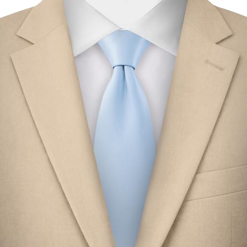 Image of Jacob Alexander Solid Color Mens Tie - Soft-lined Necktie - Timeless Formal Look for Weddings and Business - (Regular Size)