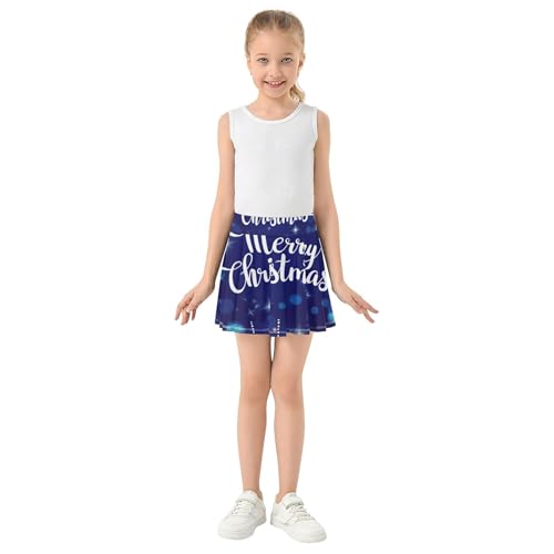 Girls Skorts Athletic Shorts Xmas Snowflakes Stars Blue Lights Tennis Skirts Kids Cute Comfy School 3t3