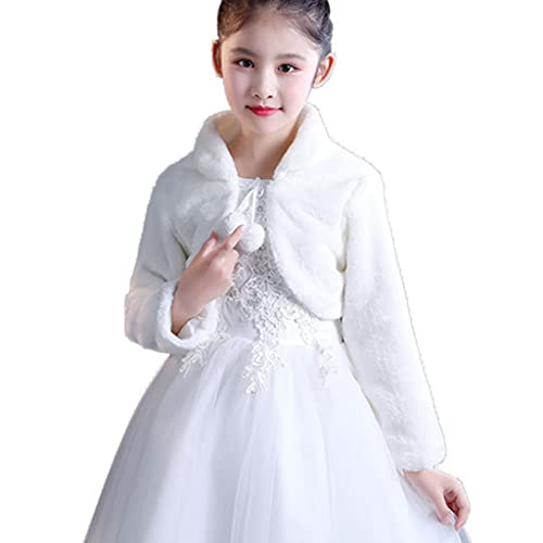Kids Princess Thicken Plush Wrap Shawl Flower Girls Long Sleeve Capelet Shrug C
