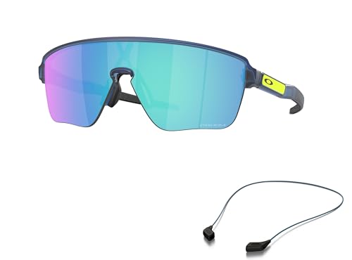 Oakley OO9415 Sunglasses Bundle: OO 9415 CORRIDOR SQ 941502 Matte Trans Blue/Prizm Sapphire Policarbonate Standard and Small Blue leash Accessory kit2