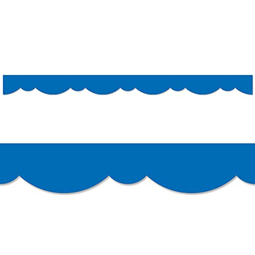 CTP Royal Blue Stylish Scallops EZ Border for Classroom Bulletin Board Border for Classroom (Creative Teaching Press 10505)