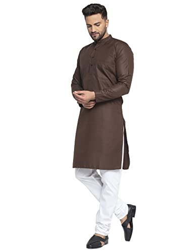 Image of Jompers Men's Cotton Regular Fit Solid Kurtas