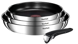 Tefal Ingenio Emotion Induktions-Bratpfannen-Set, antihaftbeschichtet, Edelstahl, 4-teilig, L897S474