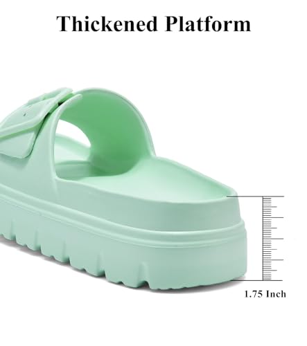 Image of Haifago Womens Platform Sandals with Arch Support, Summer Beach Slides with Adjustable Buckle, Comfort Lightweight Chunky Cushion Slip on Sandal