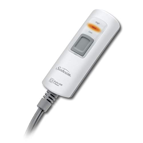 Sunbeam Electric Heated Throw Blanket Velvet Plush Washable With 3-Heat Setting Auto-Off Controller, (Beige) #TOP3