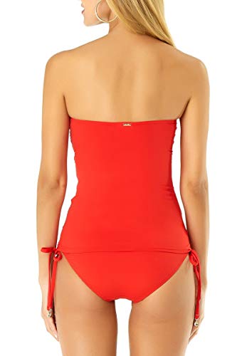 Image of Anne Cole Women's Twist Front Shirred Bandeau Tankini Swim Top